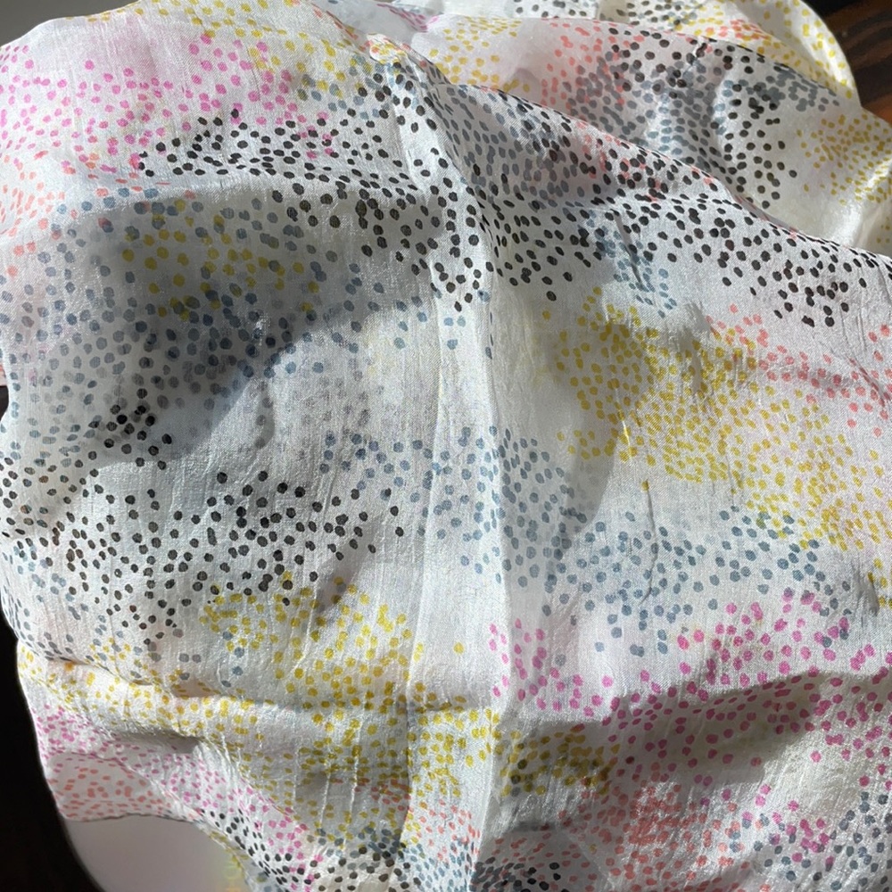 Galeries Lafayette Silk Polka Dot Scarf